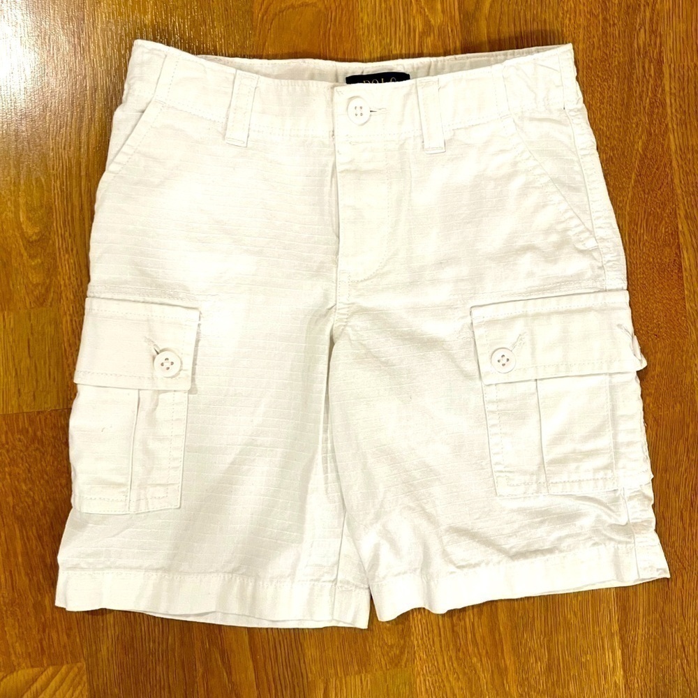 Ralph Lauren Boys White Cargo Shorts Size 5